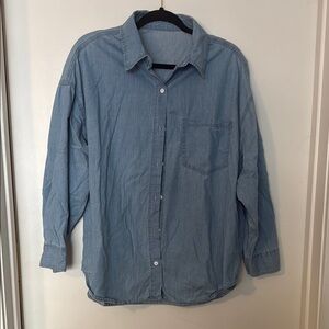 Denim Button Down Shirt with Classic Collar